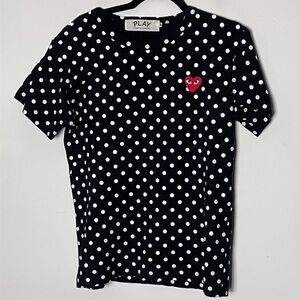 Comme des Garçons Play black polka dots short sleeve tee shirt size Medium